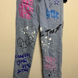 Song Women's Grey and Blue Jeans